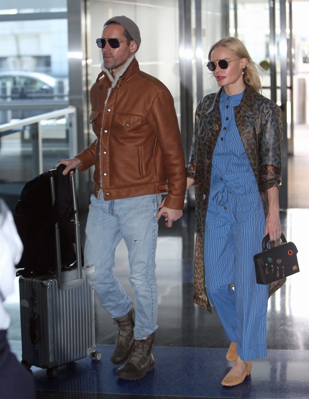 Kate Bosworth stands out in bright red leggings top while out for a hike  with Michael