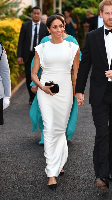 In New Zealand, Meghan covered a lighter-toned Brandon Maxwell