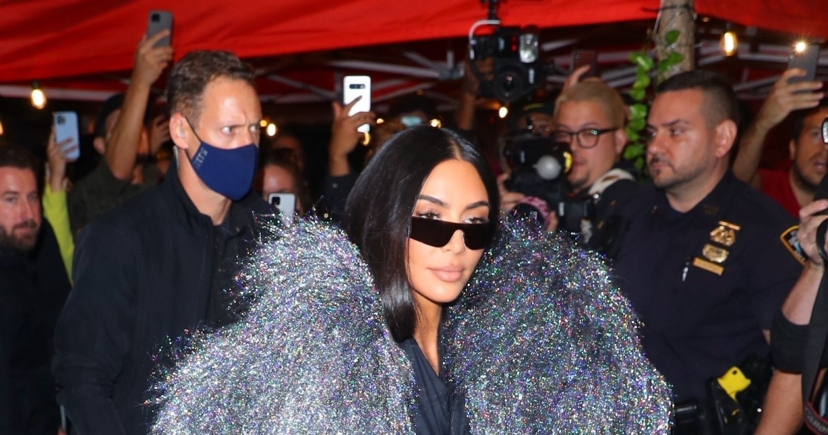 Kim Kardashian Wore A Balenciaga Tinsel Coat To Dinner With The