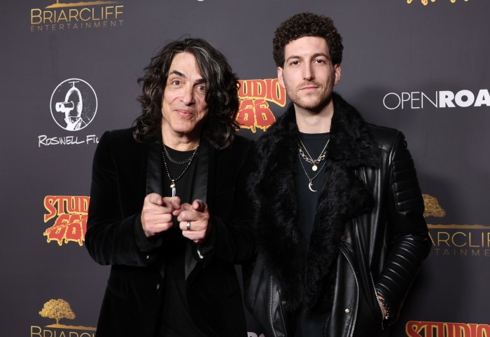 Paul Stanley and son Evan attending the Lilo and Stitch Premiere