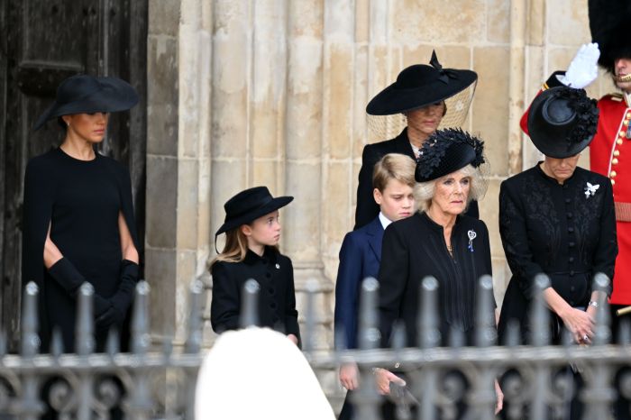 Meghan Pictured With Kate, George and Charlotte at Queen's Funeral