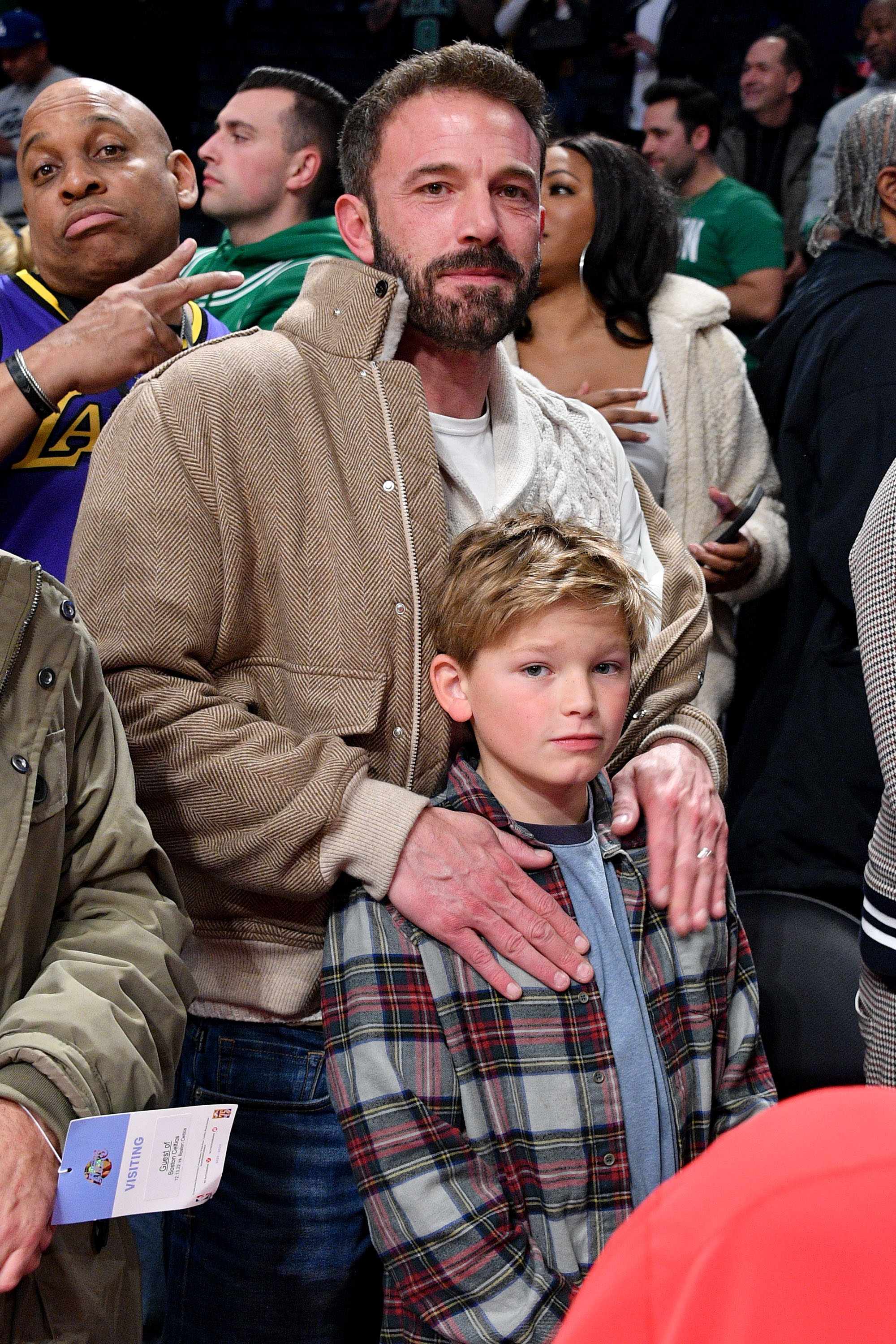 Ben Affleck and son Samuel, 10, show off matching cleft chins at a