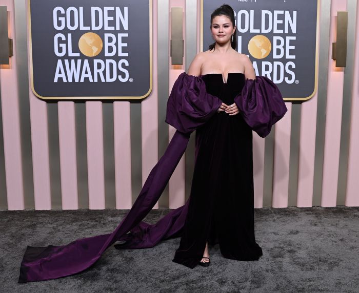 Selena Gomez wears cape dress at Critics Choice Awards 