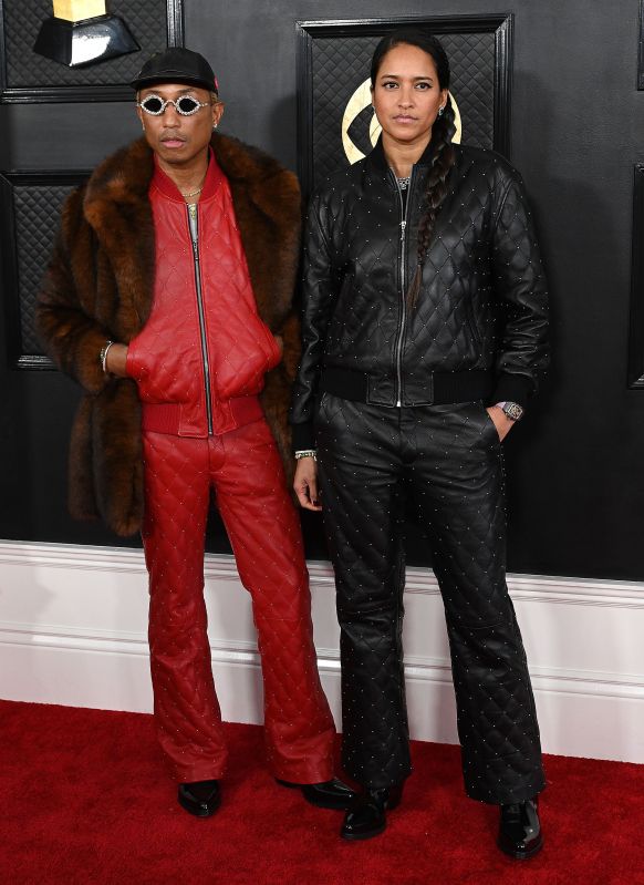 Pharrell Williams and Helen Lasichanh at the 2023 Grammys, All the  Celebrity Couples Looking Loved Up on the 2023 Grammys Red Carpet