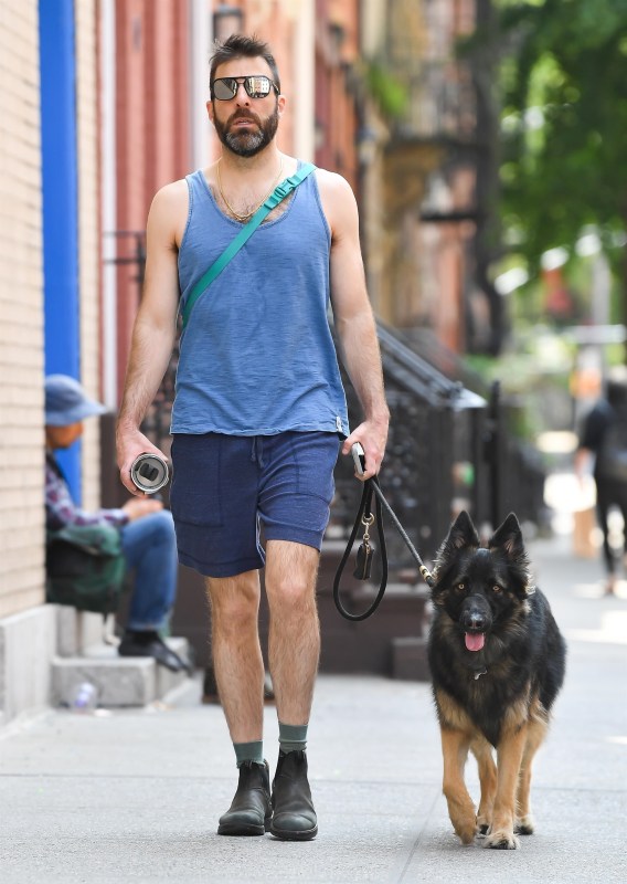 Zachary Quinto Wears Shorts Over Pants to Walk His Dogs, Celebrity Pets,  Zachary Quinto