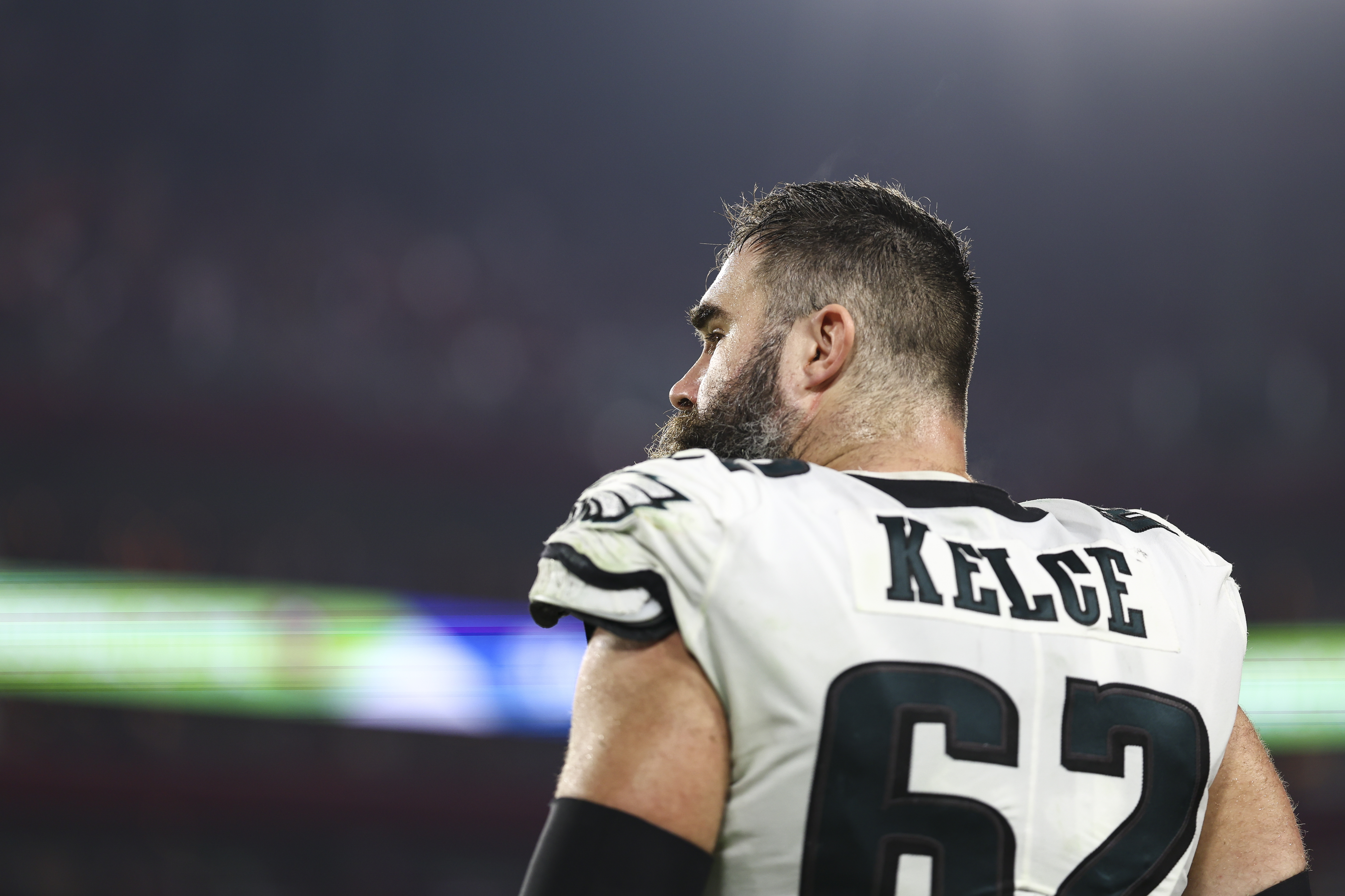 See the best pictures of Jason Kelce from Eagles vs. Buccaneers playoff  game amid talk he's retiring from the NFL after 13 seasons, Gallery